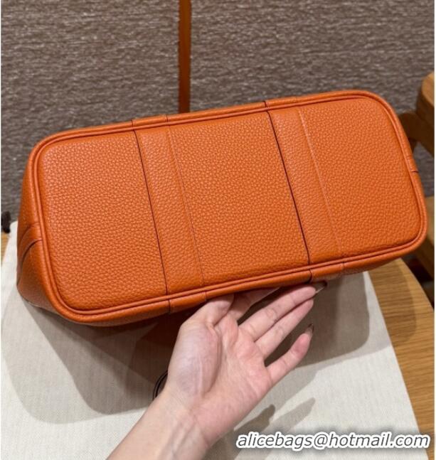 High Quality Hermes Garden Party 30/36cm Bag in Togo Leather H2301 Orange 2025 (Half Handmade)