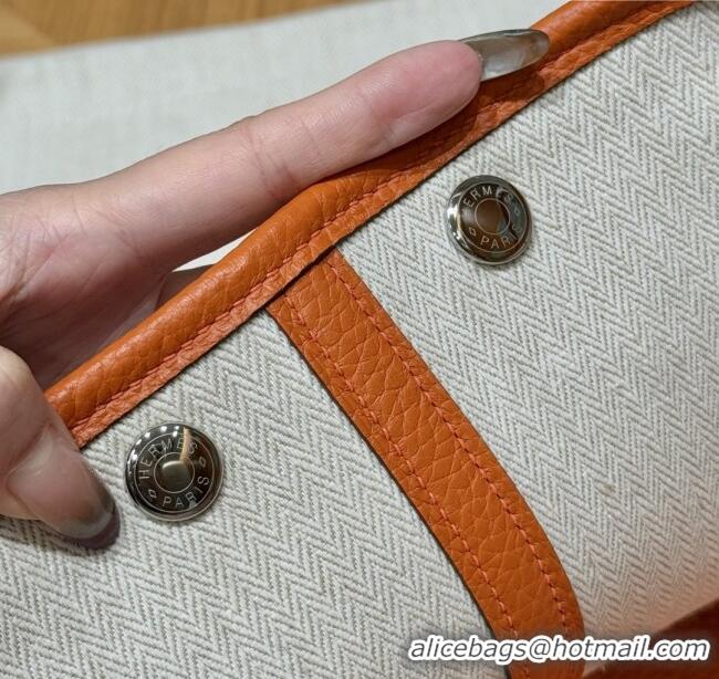 High Quality Hermes Garden Party 30/36cm Bag in Togo Leather H2301 Orange 2025 (Half Handmade)