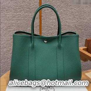 Spot Bulk Hermes Garden Party 30/36cm Bag in Togo Leather H2301 U4 Vert Vertigo Green 2025(Half Handmade)