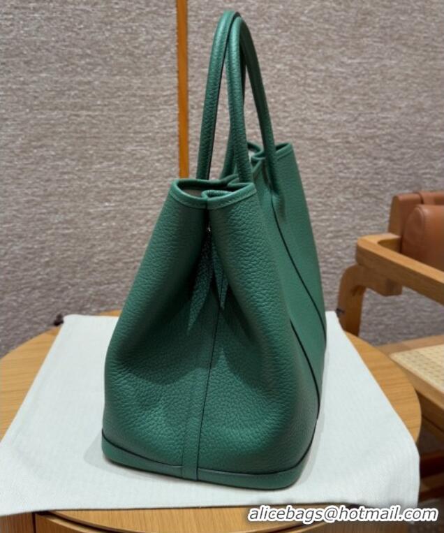 Spot Bulk Hermes Garden Party 30/36cm Bag in Togo Leather H2301 U4 Vert Vertigo Green 2025(Half Handmade)