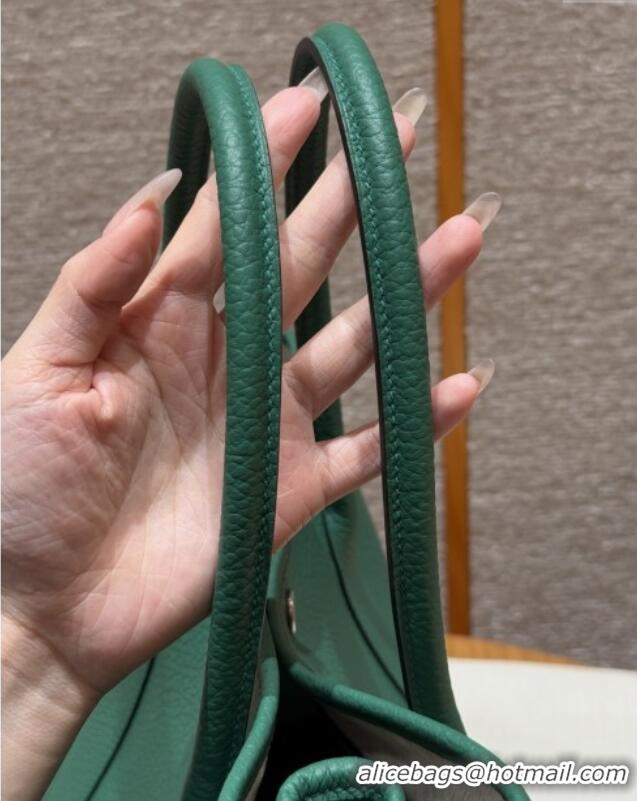 Spot Bulk Hermes Garden Party 30/36cm Bag in Togo Leather H2301 U4 Vert Vertigo Green 2025(Half Handmade)