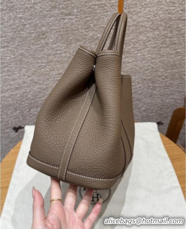 Best Quality Hermes Garden Party 30/36cm Bag in Togo Leather H2301 Etoupe 2025 (Half Handmade)