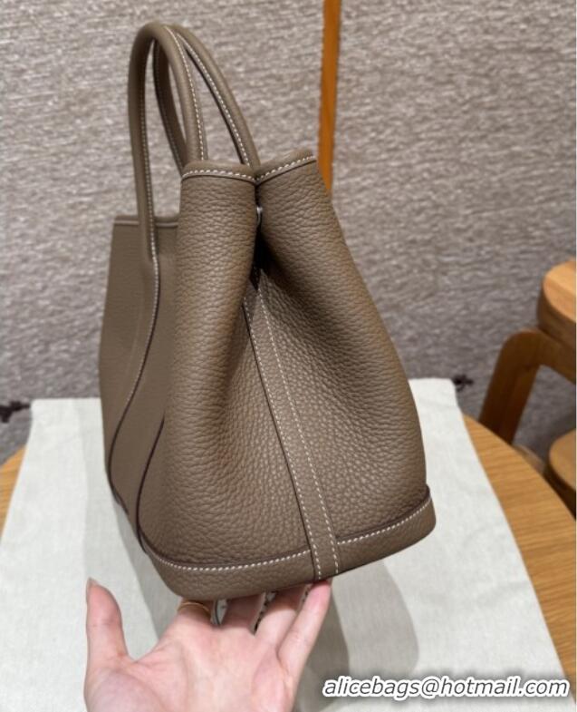 Best Quality Hermes Garden Party 30/36cm Bag in Togo Leather H2301 Etoupe 2025 (Half Handmade)