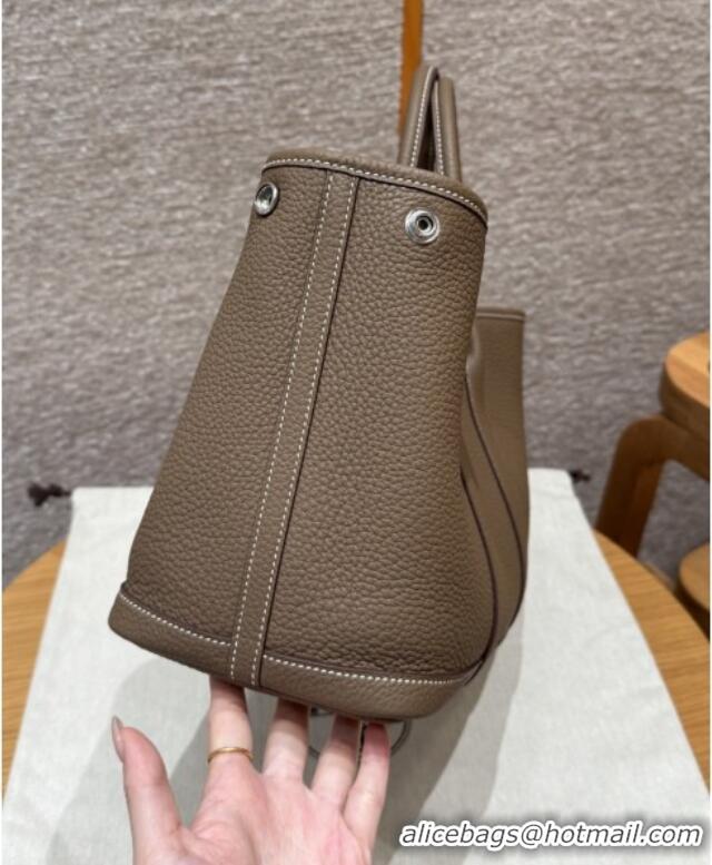 Best Quality Hermes Garden Party 30/36cm Bag in Togo Leather H2301 Etoupe 2025 (Half Handmade)