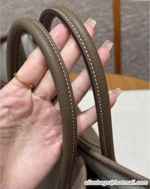 Best Quality Hermes Garden Party 30/36cm Bag in Togo Leather H2301 Etoupe 2025 (Half Handmade)