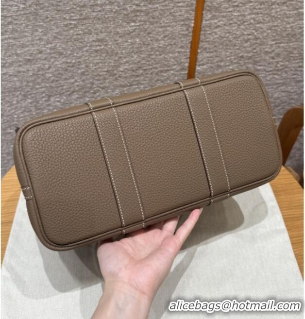 Best Quality Hermes Garden Party 30/36cm Bag in Togo Leather H2301 Etoupe 2025 (Half Handmade)