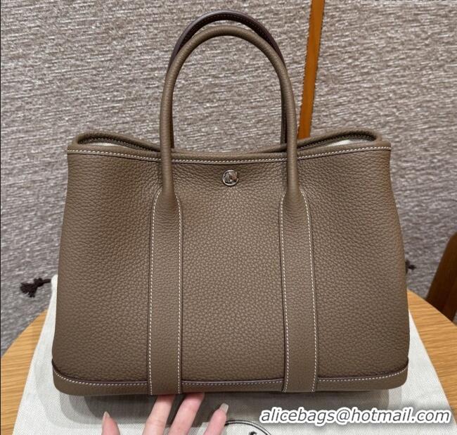Best Quality Hermes Garden Party 30/36cm Bag in Togo Leather H2301 Etoupe 2025 (Half Handmade)
