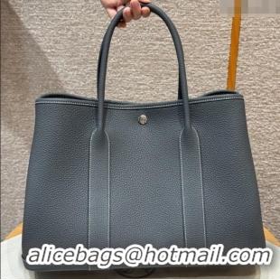 Luxury Classic Hermes Garden Party 30/36cm Bag in Togo Leather H2301 Ardoise Grey 2025(Half Handmade)