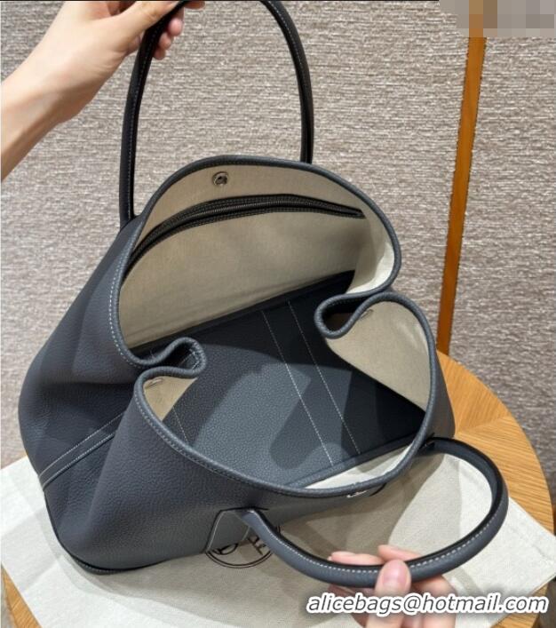 Luxury Classic Hermes Garden Party 30/36cm Bag in Togo Leather H2301 Ardoise Grey 2025(Half Handmade)
