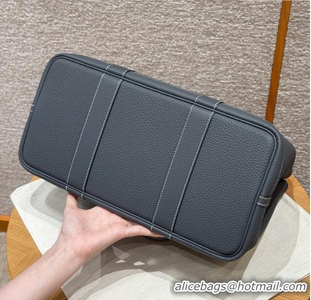 Luxury Classic Hermes Garden Party 30/36cm Bag in Togo Leather H2301 Ardoise Grey 2025(Half Handmade)