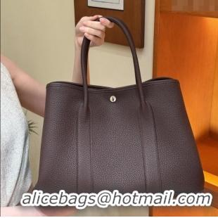 Spot Bulk Hermes Garden Party 30/36cm Bag in Togo Leather H2301 Rouge Sellier Deep Red 2025(Half Handmade)