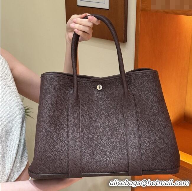 Spot Bulk Hermes Garden Party 30/36cm Bag in Togo Leather H2301 Rouge Sellier Deep Red 2025(Half Handmade)