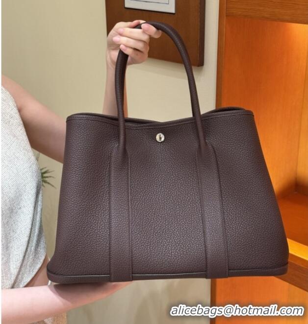 Spot Bulk Hermes Garden Party 30/36cm Bag in Togo Leather H2301 Rouge Sellier Deep Red 2025(Half Handmade)