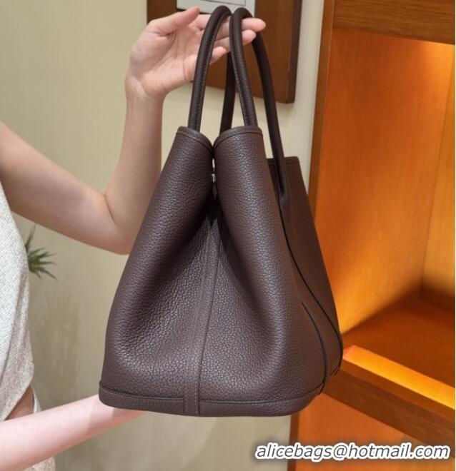 Spot Bulk Hermes Garden Party 30/36cm Bag in Togo Leather H2301 Rouge Sellier Deep Red 2025(Half Handmade)