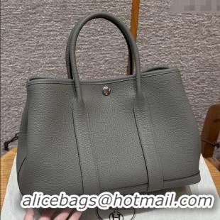 New Stylish Hermes Garden Party 30/36cm Bag in Togo Leather H2301 Gris Meyer Cloud Grey 2025 (Half Handmade)
