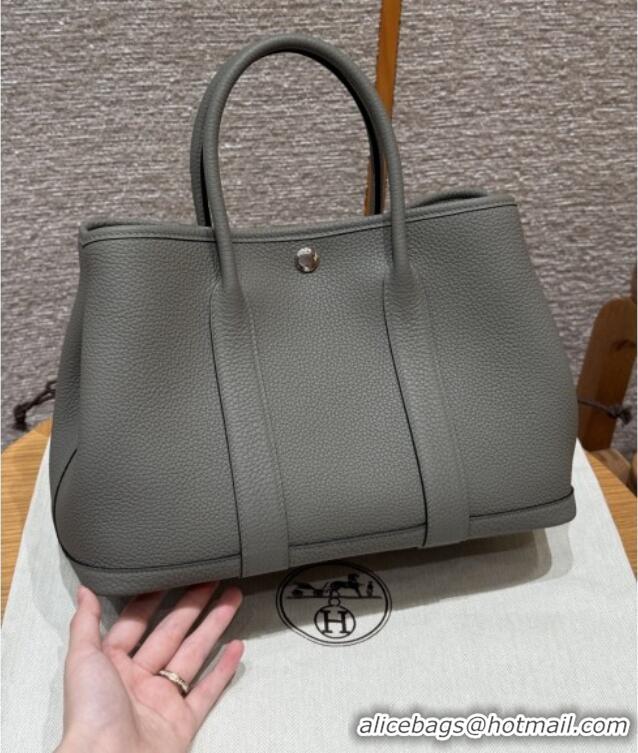 New Stylish Hermes Garden Party 30/36cm Bag in Togo Leather H2301 Gris Meyer Cloud Grey 2025 (Half Handmade)