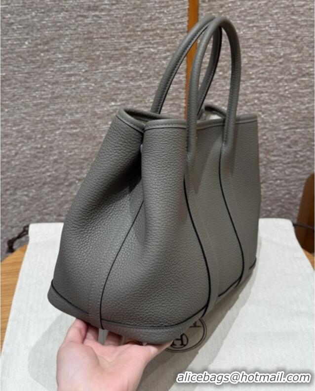 New Stylish Hermes Garden Party 30/36cm Bag in Togo Leather H2301 Gris Meyer Cloud Grey 2025 (Half Handmade)