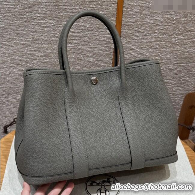New Stylish Hermes Garden Party 30/36cm Bag in Togo Leather H2301 Gris Meyer Cloud Grey 2025 (Half Handmade)
