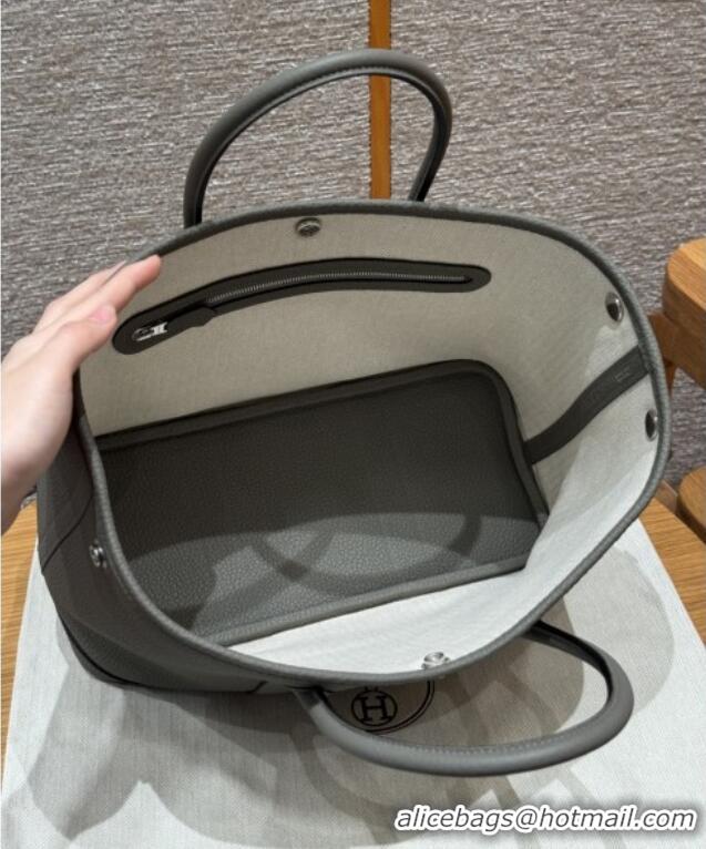 New Stylish Hermes Garden Party 30/36cm Bag in Togo Leather H2301 Gris Meyer Cloud Grey 2025 (Half Handmade)