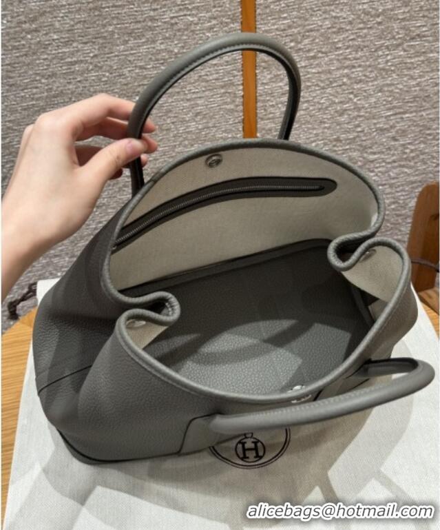 New Stylish Hermes Garden Party 30/36cm Bag in Togo Leather H2301 Gris Meyer Cloud Grey 2025 (Half Handmade)