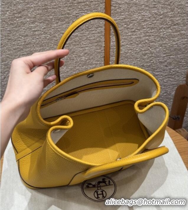 Market Sells Hermes Garden Party 30/36cm Bag in Togo Leather H2301 Jaune Amber Yellow 2025(Half Handmade)