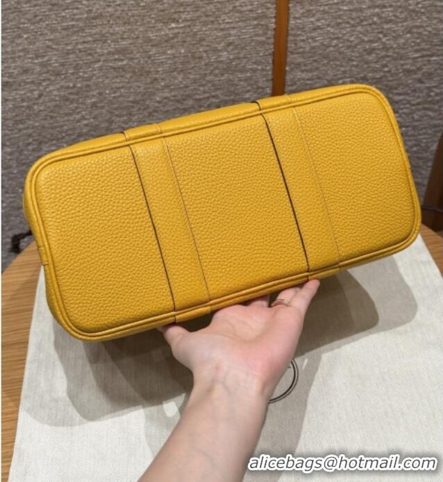 Market Sells Hermes Garden Party 30/36cm Bag in Togo Leather H2301 Jaune Amber Yellow 2025(Half Handmade)