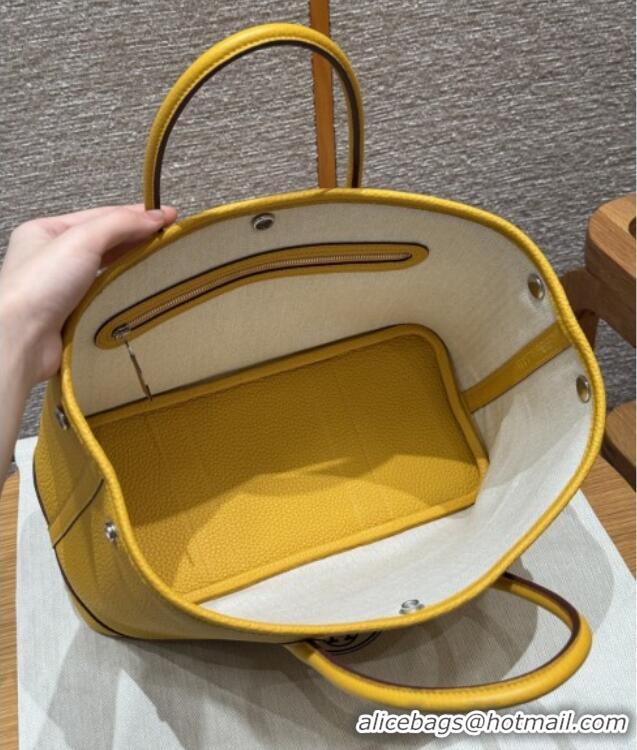 Market Sells Hermes Garden Party 30/36cm Bag in Togo Leather H2301 Jaune Amber Yellow 2025(Half Handmade)