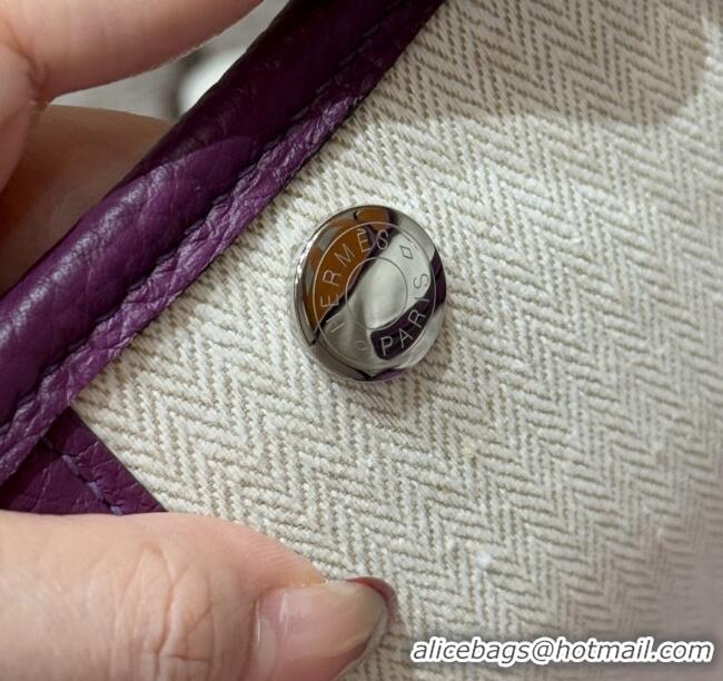 New Design Hermes Garden Party 30/36cm Bag in Togo Leather H2301 Anemone Purple 2025(Half Handmade)