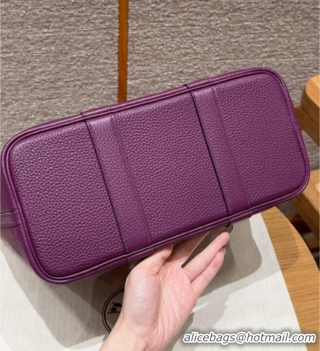 New Design Hermes Garden Party 30/36cm Bag in Togo Leather H2301 Anemone Purple 2025(Half Handmade)