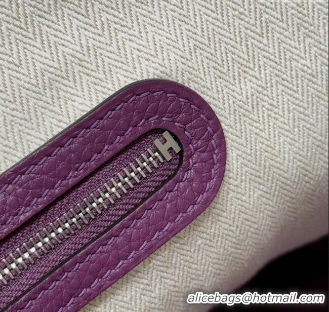 New Design Hermes Garden Party 30/36cm Bag in Togo Leather H2301 Anemone Purple 2025(Half Handmade)