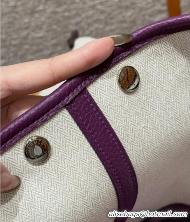New Design Hermes Garden Party 30/36cm Bag in Togo Leather H2301 Anemone Purple 2025(Half Handmade)