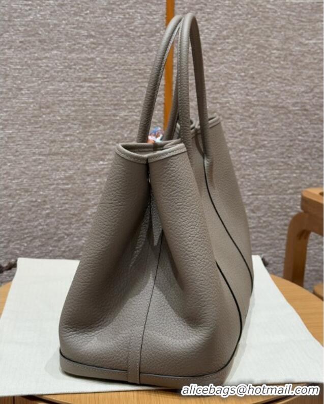 Buy Classic Hermes Garden Party 30/36cm Bag in Togo Leather H2301 Girs Asphalted Grey 2025(Half Handmade)