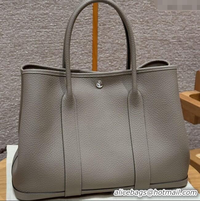 Buy Classic Hermes Garden Party 30/36cm Bag in Togo Leather H2301 Girs Asphalted Grey 2025(Half Handmade)