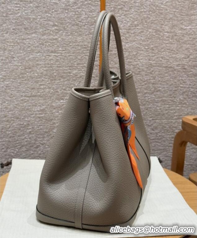 Buy Classic Hermes Garden Party 30/36cm Bag in Togo Leather H2301 Girs Asphalted Grey 2025(Half Handmade)