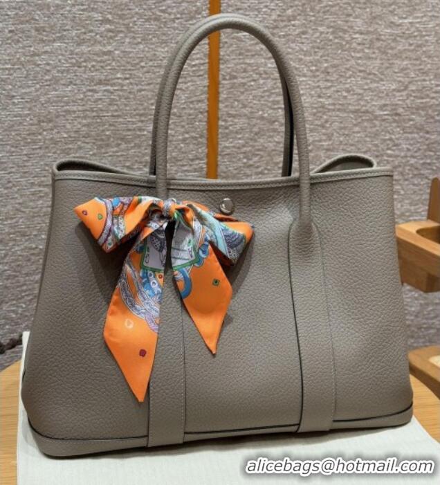 Buy Classic Hermes Garden Party 30/36cm Bag in Togo Leather H2301 Girs Asphalted Grey 2025(Half Handmade)