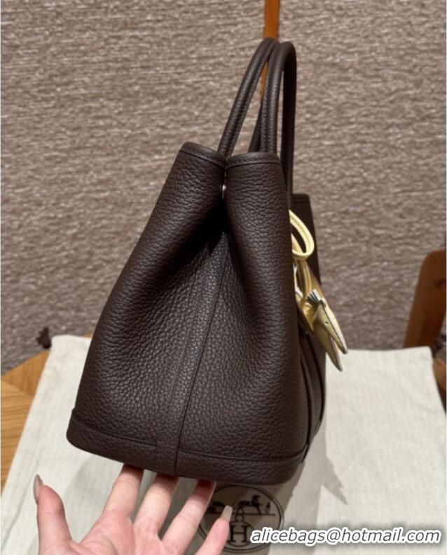 Market Sells Hermes Garden Party 30/36cm Bag in Togo Leather H2301 Ebene 2025(Half Handmade)