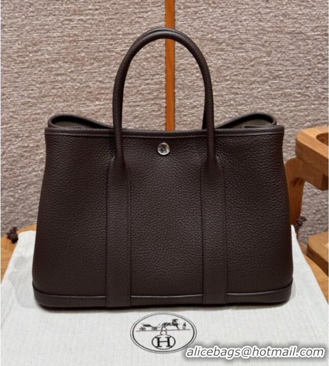Market Sells Hermes Garden Party 30/36cm Bag in Togo Leather H2301 Ebene 2025(Half Handmade)