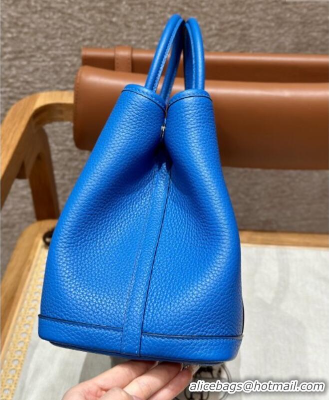 Top Quality Hermes Garden Party 30/36cm Bag in Togo Leather H2301 Blue Hydra 2025(Half Handmade)