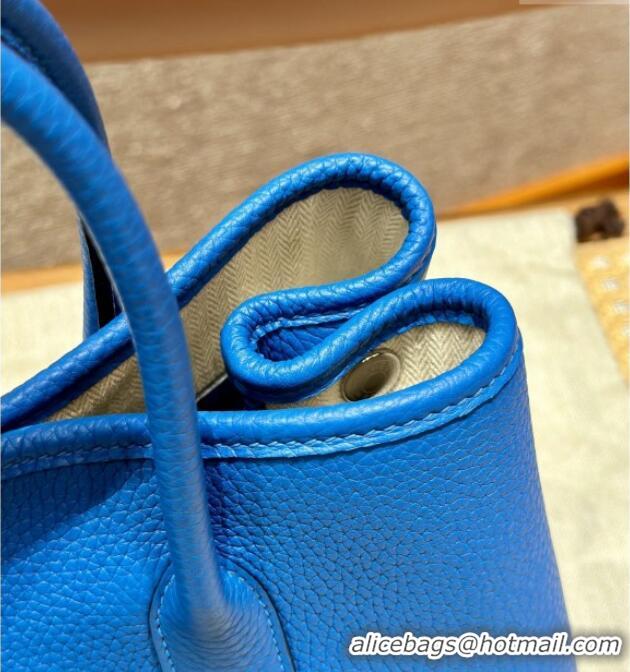 Top Quality Hermes Garden Party 30/36cm Bag in Togo Leather H2301 Blue Hydra 2025(Half Handmade)