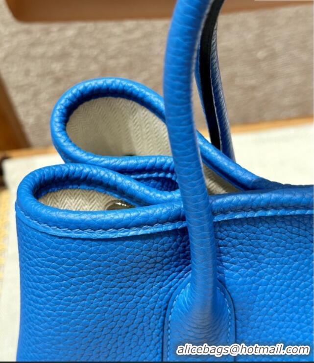 Top Quality Hermes Garden Party 30/36cm Bag in Togo Leather H2301 Blue Hydra 2025(Half Handmade)