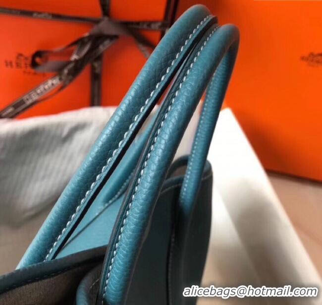 Inexpensive Hermes Garden Party 30/36cm Bag in Togo Leather H2301 Denim Blue 2025(Half Handmade)