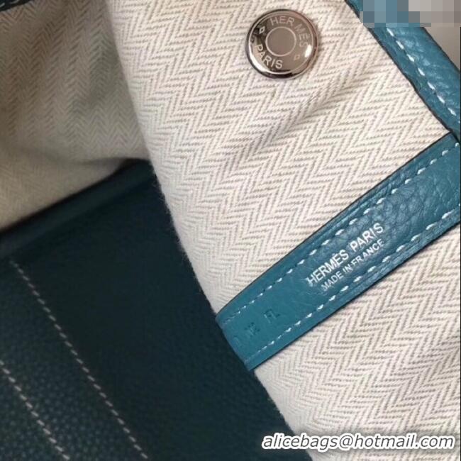 Inexpensive Hermes Garden Party 30/36cm Bag in Togo Leather H2301 Denim Blue 2025(Half Handmade)