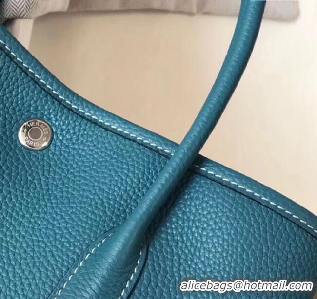 Inexpensive Hermes Garden Party 30/36cm Bag in Togo Leather H2301 Denim Blue 2025(Half Handmade)