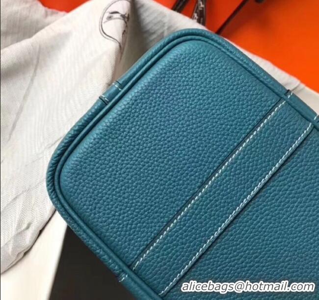 Inexpensive Hermes Garden Party 30/36cm Bag in Togo Leather H2301 Denim Blue 2025(Half Handmade)