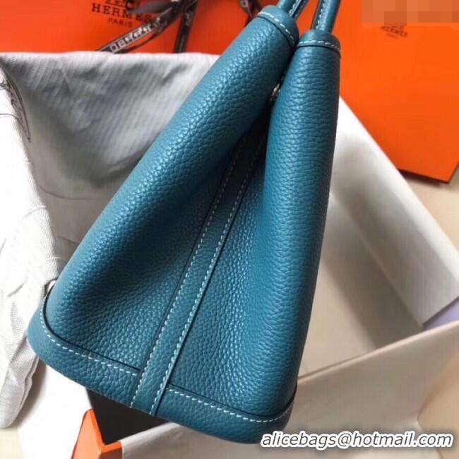 Inexpensive Hermes Garden Party 30/36cm Bag in Togo Leather H2301 Denim Blue 2025(Half Handmade)