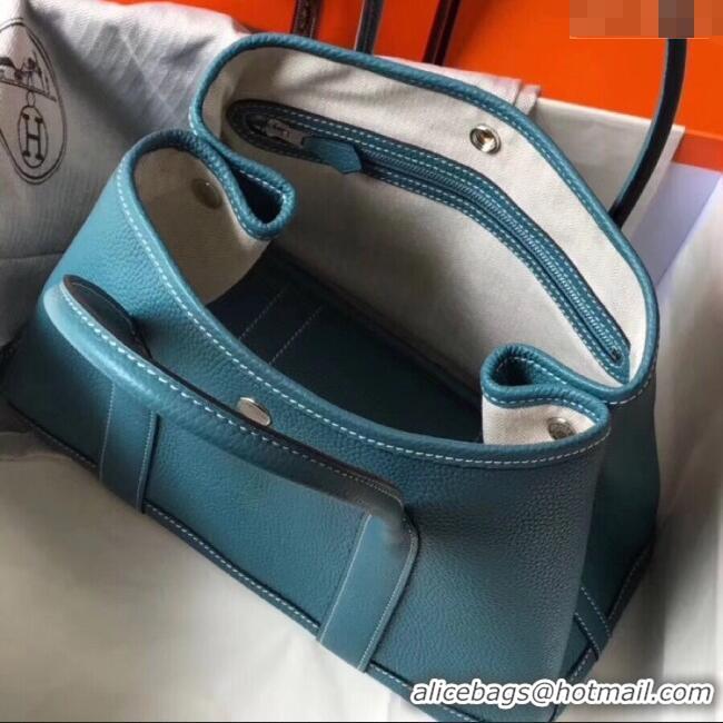 Inexpensive Hermes Garden Party 30/36cm Bag in Togo Leather H2301 Denim Blue 2025(Half Handmade)