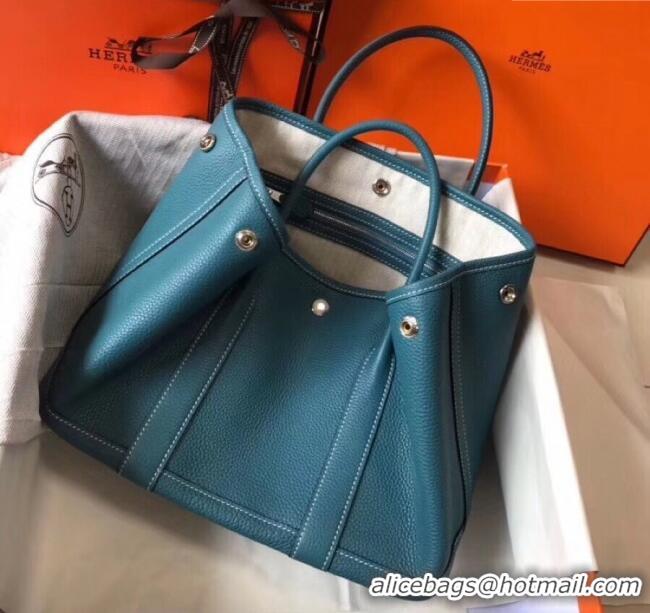 Inexpensive Hermes Garden Party 30/36cm Bag in Togo Leather H2301 Denim Blue 2025(Half Handmade)