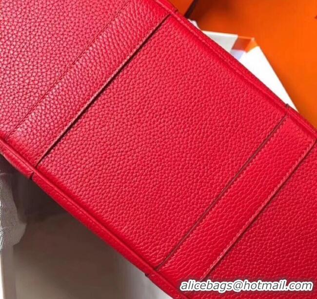 Spot Bulk Hermes Garden Party 30/36cm Bag in Togo Leather H2301 Red 2025 (Half Handmade)