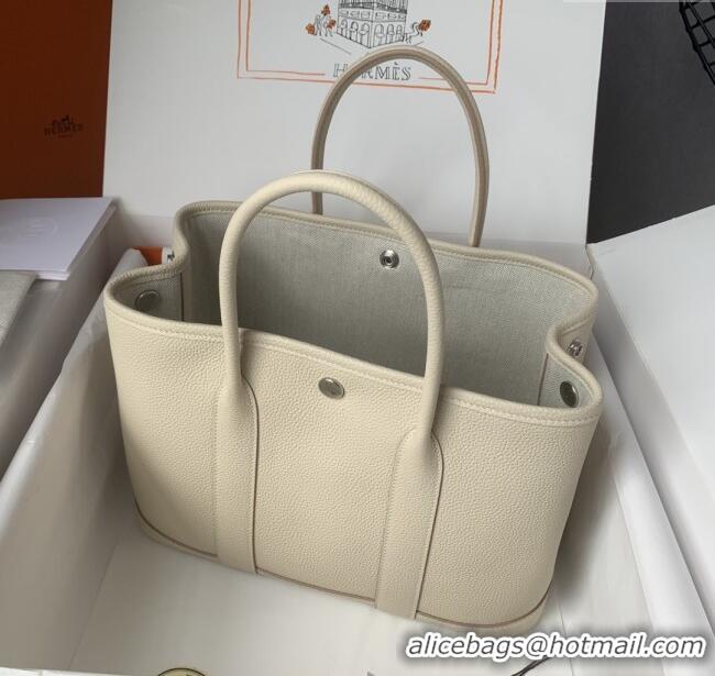 Best Quality Hermes Garden Party 30/36cm Bag in Togo Leather H2301 Milkshake White 2025(Half Handmade)