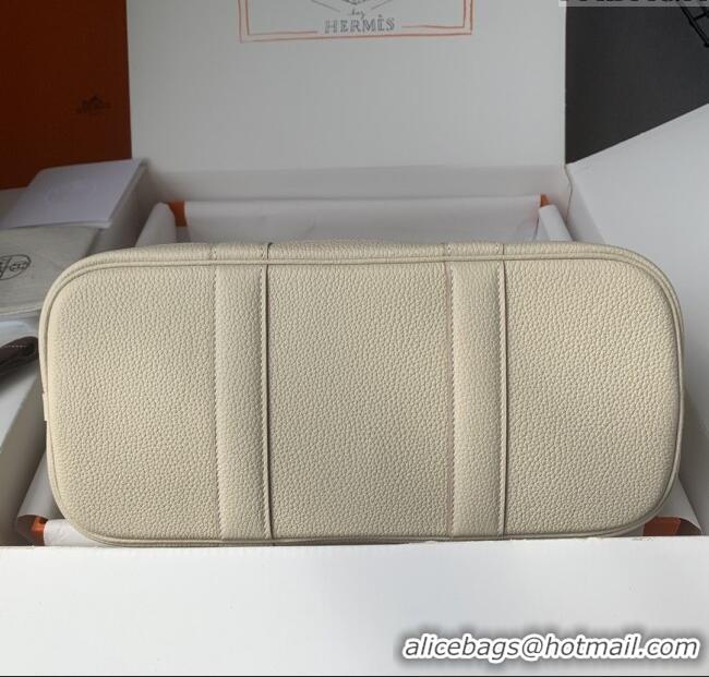 Best Quality Hermes Garden Party 30/36cm Bag in Togo Leather H2301 Milkshake White 2025(Half Handmade)